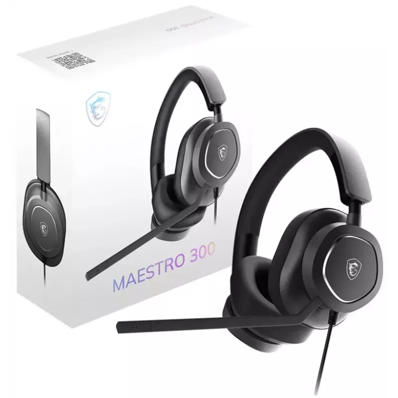 Ausinės MSI Maestro 300, laidinės, lankelio, žaidimams, USB Type-C / USB Type-A, juodos