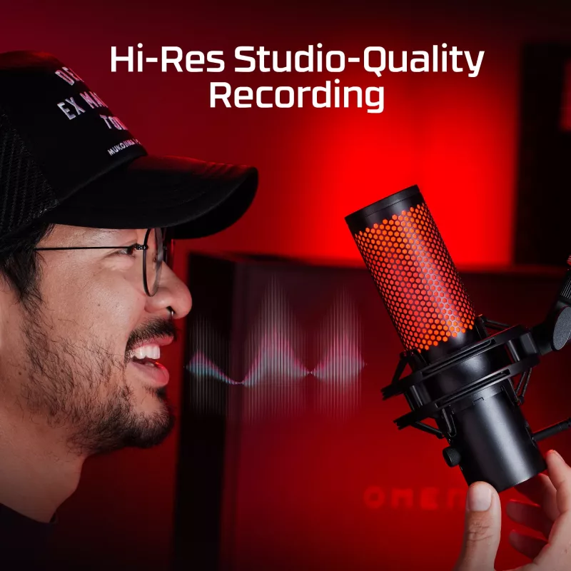 HyperX QuadCast 2 – USB mikrofonas (Juodas) – transliacijų mikrofonas