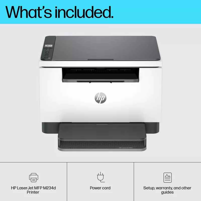 Daugiafunkcis spausdintuvas HP LaserJet MFP M234d – nespalvotas lazerinis, 29 ppm, automatinis dvipusis spausdinimas, Ethernet, A4
