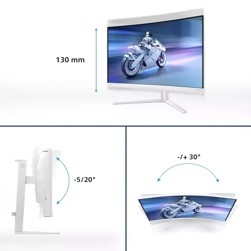 Philips Evnia 5000 27M2C5501/01 kompiuterio monitorius 68.6 cm (27 colių) 2560 x 1440 pikselių Quad HD LCD Baltas