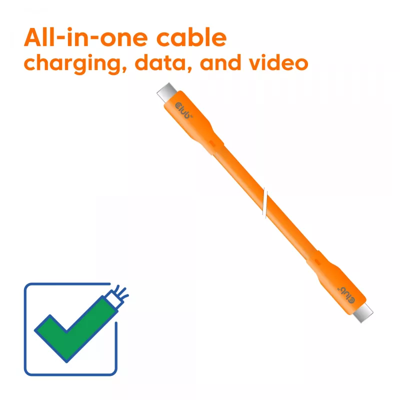 CLUB3D USB4 Gen 2x2 laidas USB C 2 m Oranžinis