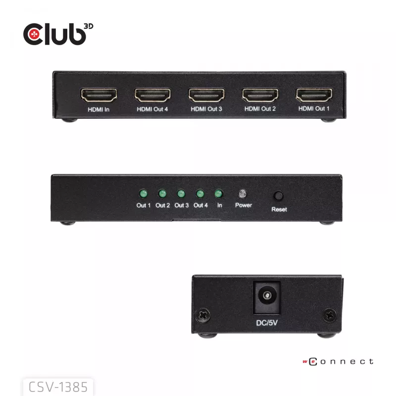CLUB3D 1 į 4 HDMI™ skirstytuvas 4K120Hz