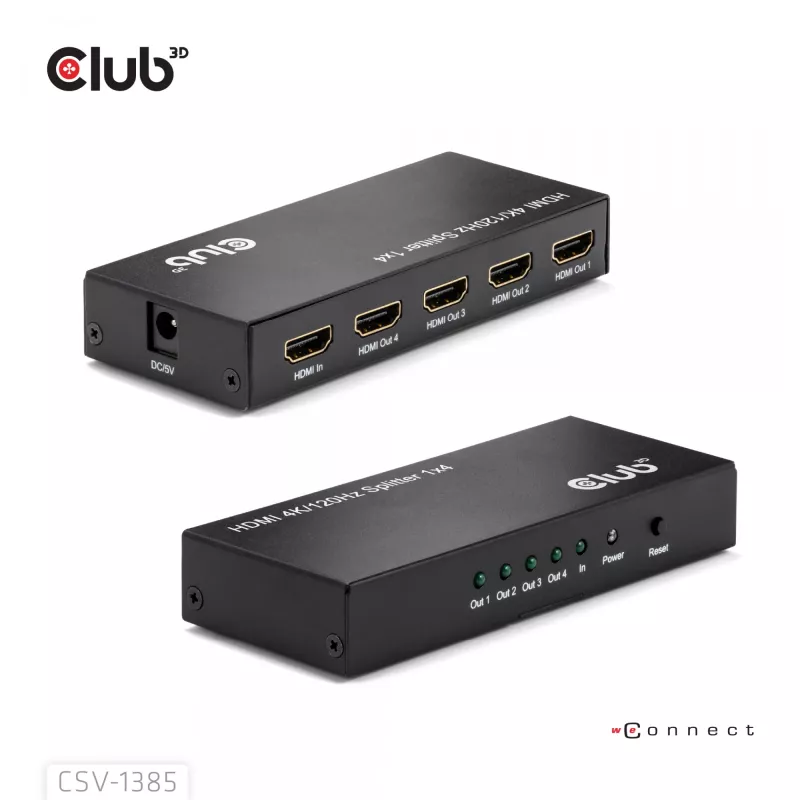 CLUB3D 1 į 4 HDMI™ skirstytuvas 4K120Hz
