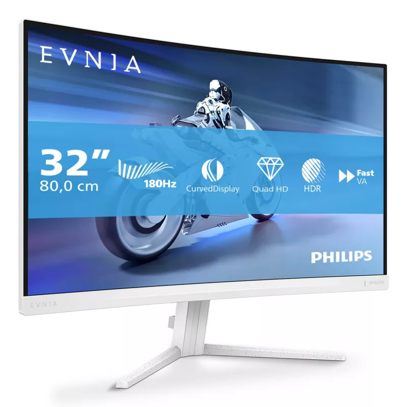 Philips Evnia 5000 32M2C5501/00 monitorius 80 cm (31,5 colio) 2560 x 1440 pikselių Quad HD LCD baltas