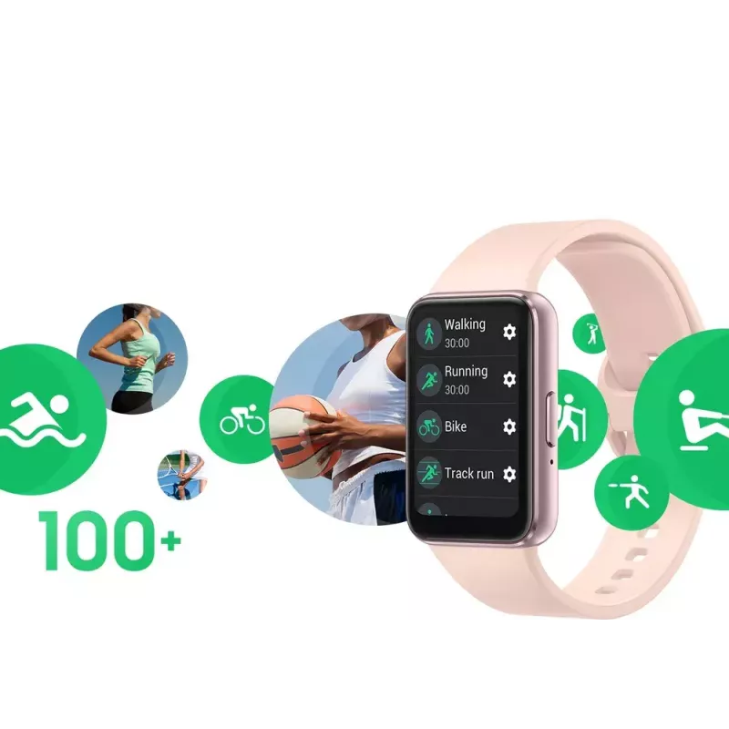 Samsung Galaxy Fit3 4,06 cm (1,6 colio) AMOLED 40 mm Skaitmeninis 256 x 402 pikseliai Liečiamas ekranas Rožinis auksas