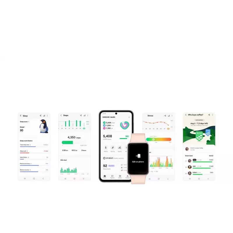 Samsung Galaxy Fit3 4,06 cm (1,6 colio) AMOLED 40 mm Skaitmeninis 256 x 402 pikseliai Liečiamas ekranas Rožinis auksas