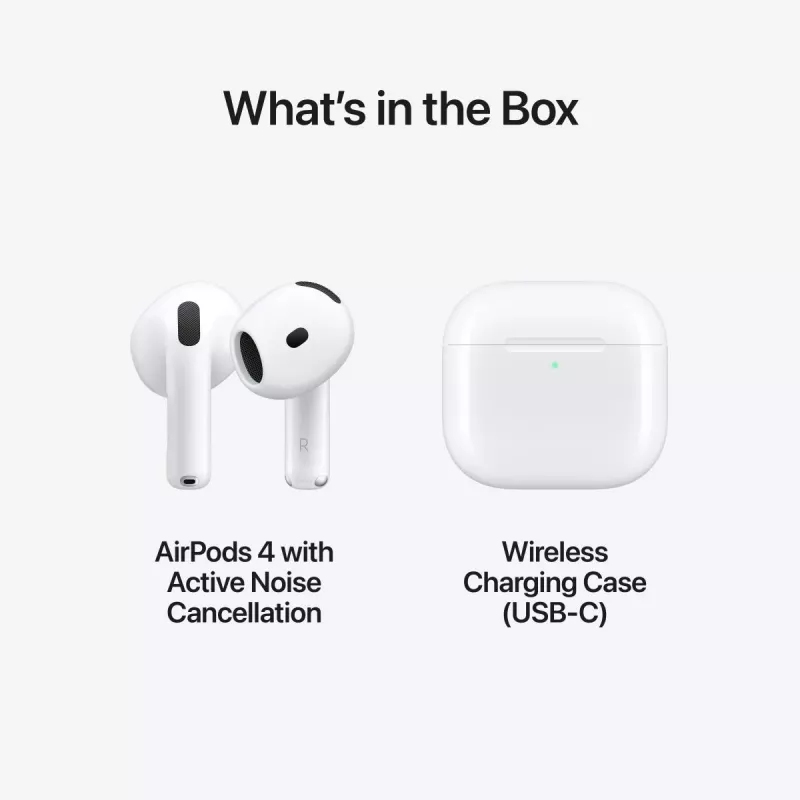 Ausinės Apple AirPods 4 kartos aktyvus triukšmo slopinimas