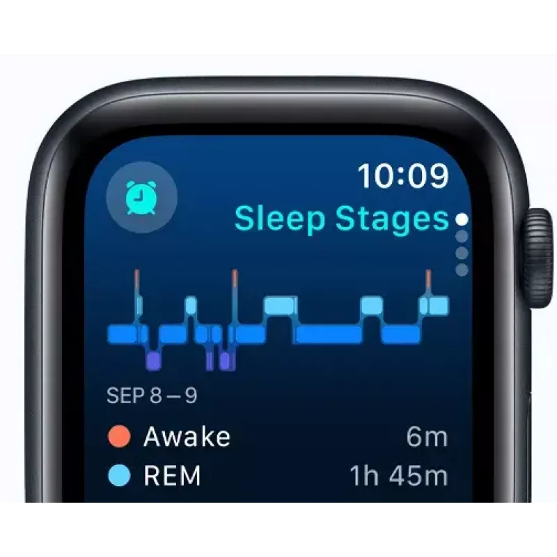 Išmanusis laikrodis Apple Watch SE GPS 44 mm vidurnakčio aliuminio korpusas juoda