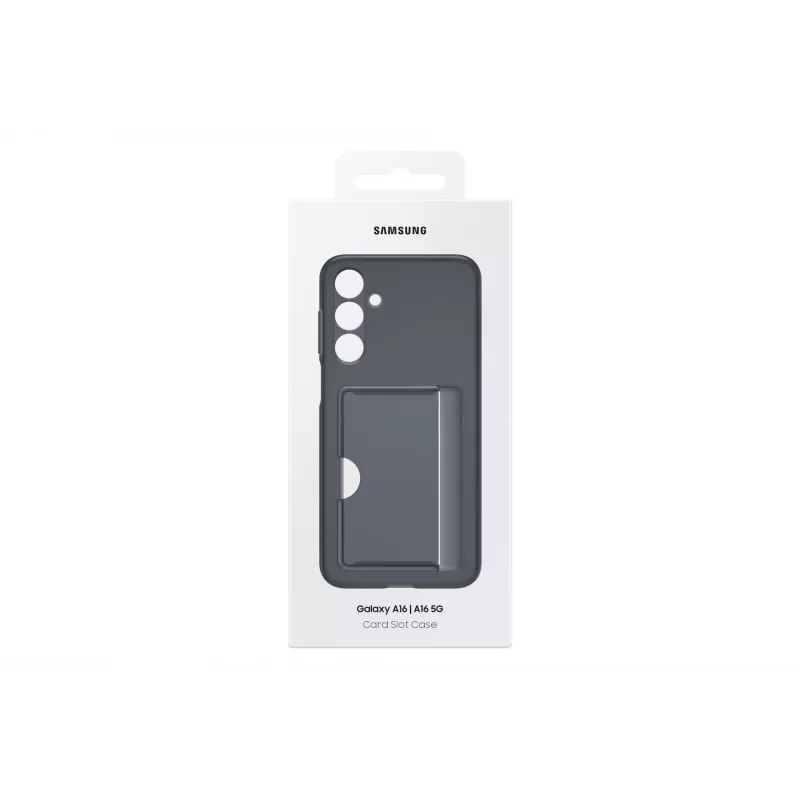 Samsung EF-OA166TBEGWW dėklas su kortelių skyreliu, skirtas Galaxy A16 / A16 5G, TPU, juodas