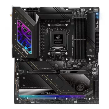 Pagrindinė plokštė ASRock X870E Taichi – AMD X870E, Socket AM5, Extended ATX, DDR5, 4 DIMM, iki 256 GB, Wi‑Fi 7, 5Gb LAN
