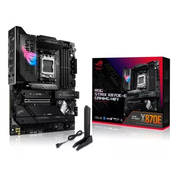 Motininė plokštė ASUS ROG STRIX X870E-E GAMING WIFI ATX, AMD X870E, Socket AM5, DDR5, 4 DIMM, Wi‑Fi 7, Bluetooth 5.4, 5Gb LAN