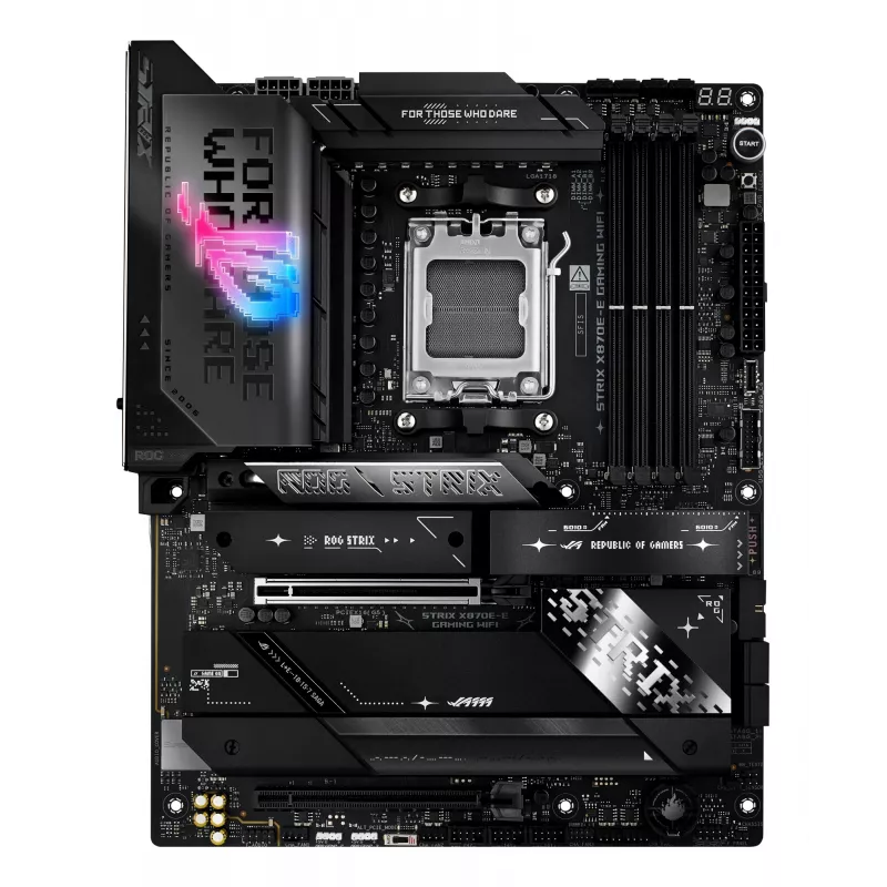 Motininė plokštė ASUS ROG STRIX X870E-E GAMING WIFI ATX, AMD X870E, Socket AM5, DDR5, 4 DIMM, Wi‑Fi 7, Bluetooth 5.4, 5Gb LAN