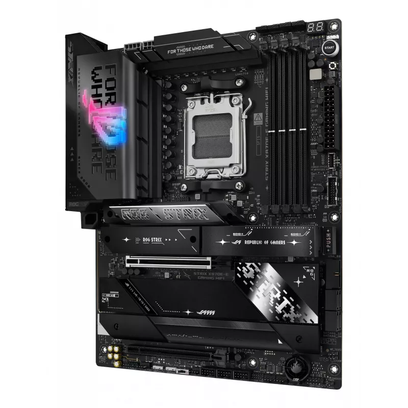 Motininė plokštė ASUS ROG STRIX X870E-E GAMING WIFI ATX, AMD X870E, Socket AM5, DDR5, 4 DIMM, Wi‑Fi 7, Bluetooth 5.4, 5Gb LAN