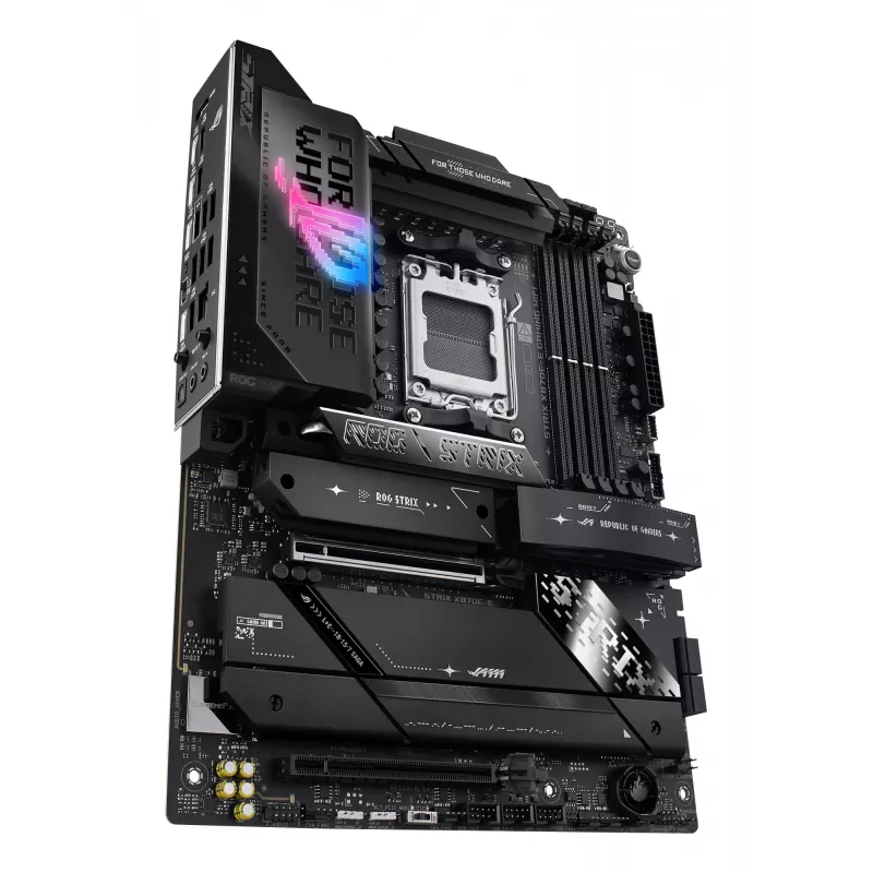 Motininė plokštė ASUS ROG STRIX X870E-E GAMING WIFI ATX, AMD X870E, Socket AM5, DDR5, 4 DIMM, Wi‑Fi 7, Bluetooth 5.4, 5Gb LAN