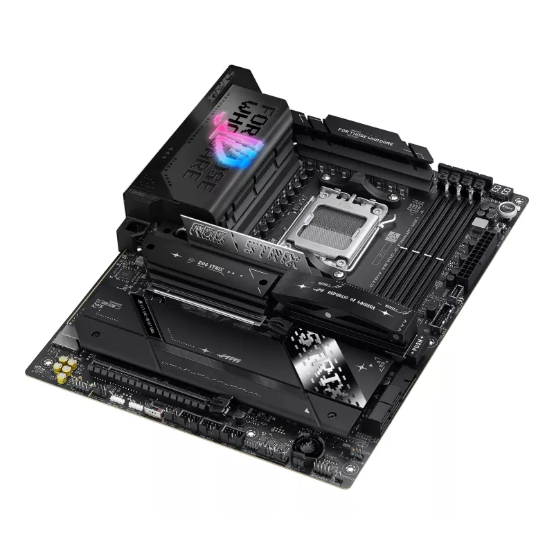 Motininė plokštė ASUS ROG STRIX X870E-E GAMING WIFI ATX, AMD X870E, Socket AM5, DDR5, 4 DIMM, Wi‑Fi 7, Bluetooth 5.4, 5Gb LAN