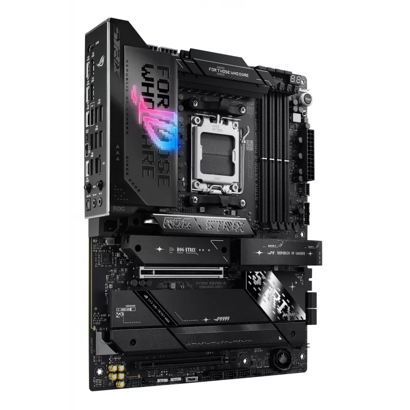 Motininė plokštė ASUS ROG STRIX X870E-E GAMING WIFI ATX, AMD X870E, Socket AM5, DDR5, 4 DIMM, Wi‑Fi 7, Bluetooth 5.4, 5Gb LAN