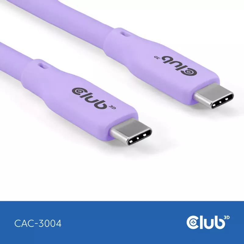 USB C laidas CLUB3D CAC-3004 2 m violetinis