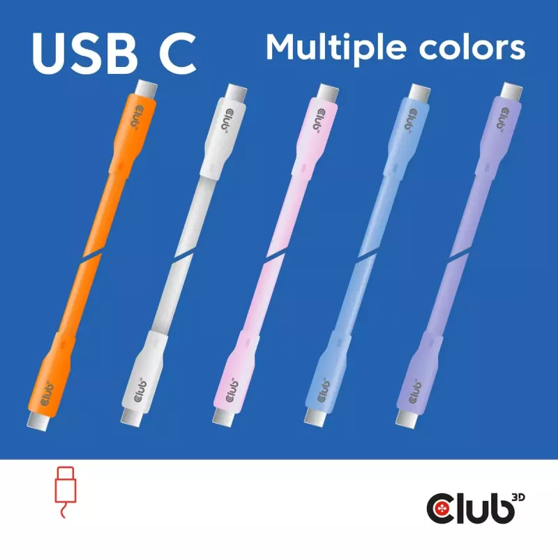 USB C laidas CLUB3D CAC-3004 2 m violetinis