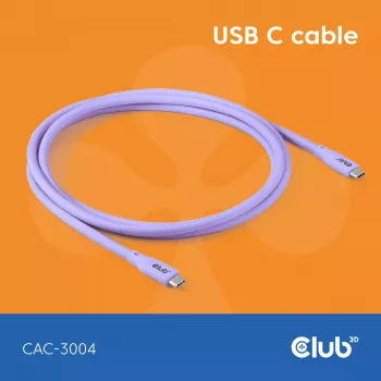 USB C laidas CLUB3D CAC-3004 2 m violetinis