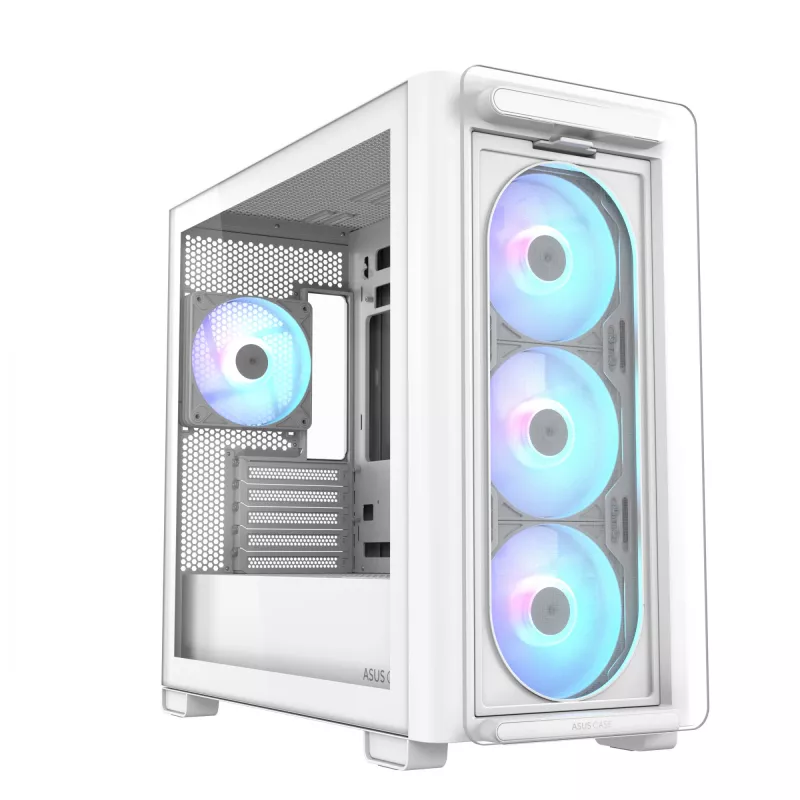 ASUS A23 PLUS TG ARGB WHITE korpusas, baltas, micro ATX, Mini-ITX, 16.5 cm, 38 cm