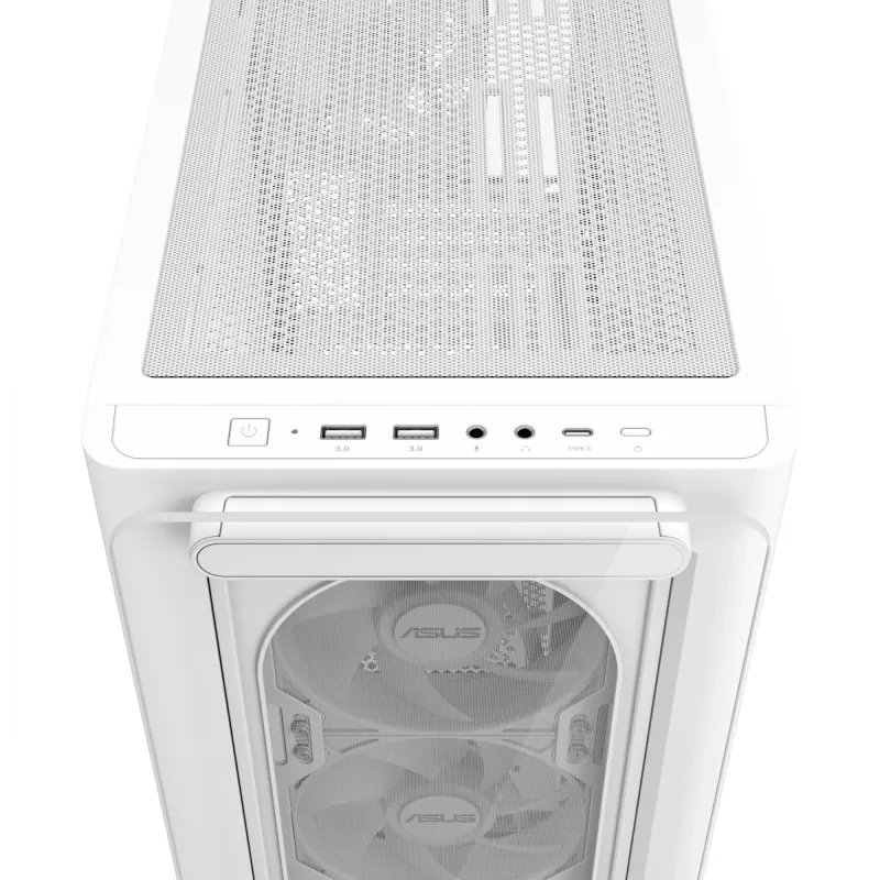 ASUS A23 PLUS TG ARGB WHITE korpusas, baltas, micro ATX, Mini-ITX, 16.5 cm, 38 cm