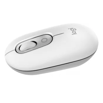 LOGITECH Pop Mouse – belaidė pelė su emodži mygtuku – Off White