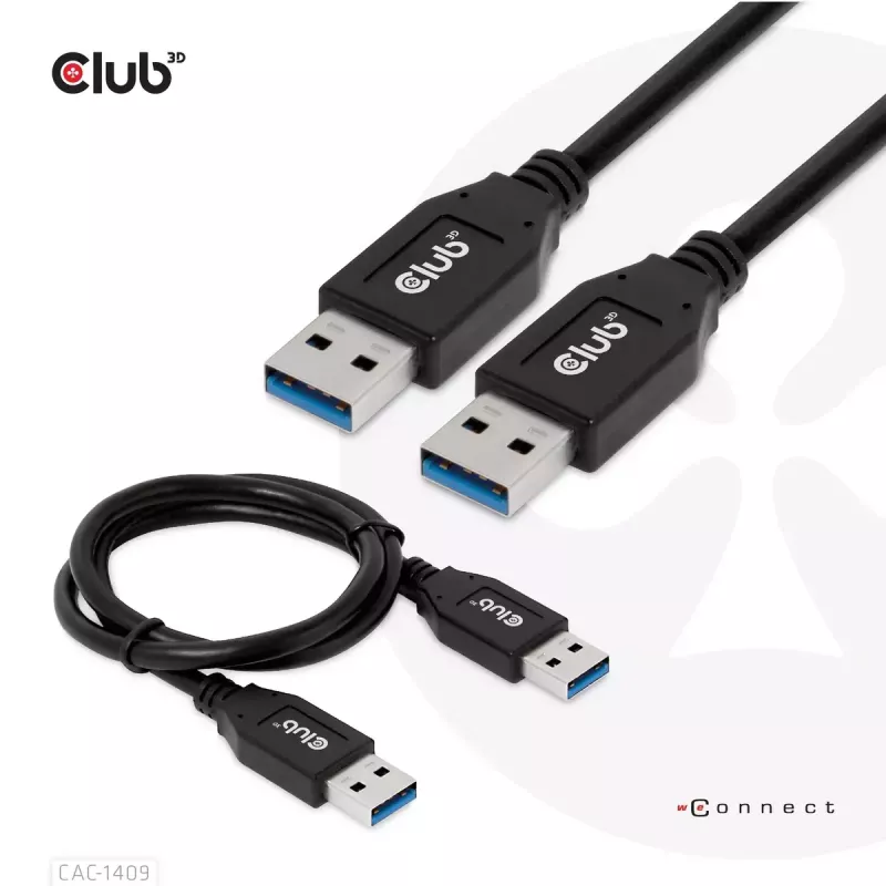 CLUB3D USB Type-A Gen2 (10G) laidas, 3A M/M 0,5 m / 1,64 pėdos