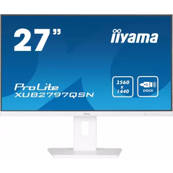 iiyama ProLite XUB2797QSN-W2 27 colių QHD IPS monitorius, USB-C stotelė, baltas