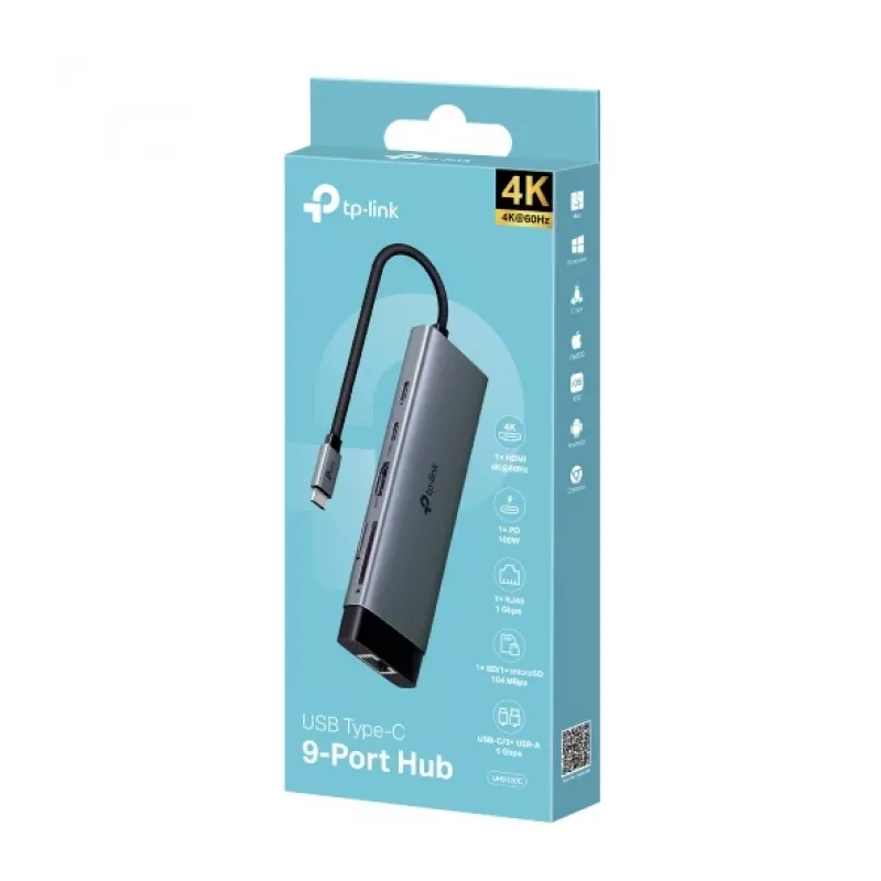 TP-Link UH9120C USB-C stotelė USB 3.2 Gen 1 (3.1 Gen 1) 5000 Mbit/s