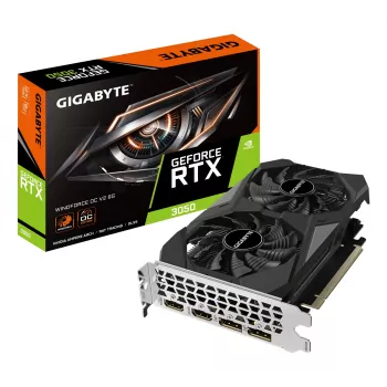 Vaizdo plokštė GIGABYTE GeForce RTX 3050 – 6 GB GDDR6, 2304 CUDA branduoliai, PCIe 4.0, 14000 MHz atmintis