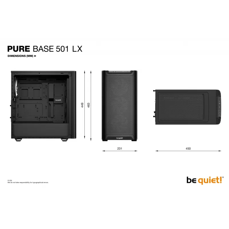 be quiet! Pure Base 501 LX Black Midi bokštas