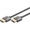 Goobay HDMI laidas 2 m, A tipo kištukas – A tipo kištukas, 18 Gbit/s, pilkas