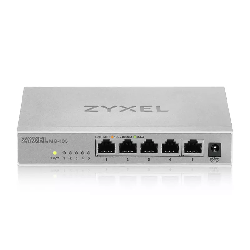 Zyxel XMG-105 nevaldomas 2,5G Ethernet jungiklis (100/1000/2500) pilkas