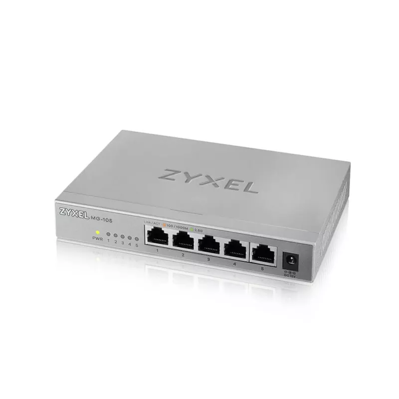 Zyxel XMG-105 nevaldomas 2,5G Ethernet jungiklis (100/1000/2500) pilkas