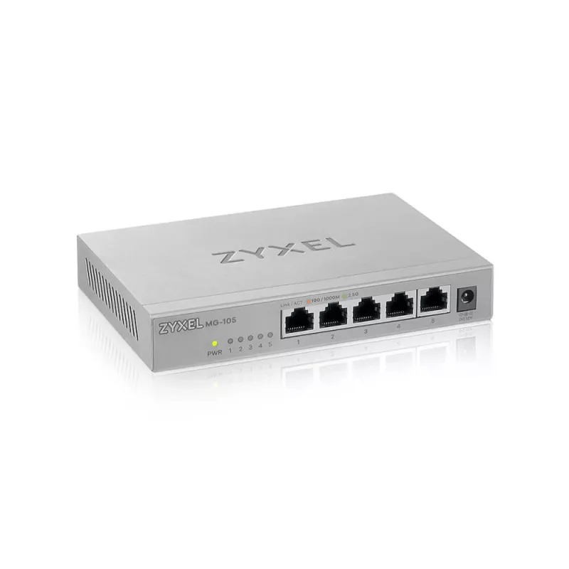 Zyxel XMG-105 nevaldomas 2,5G Ethernet jungiklis (100/1000/2500) pilkas