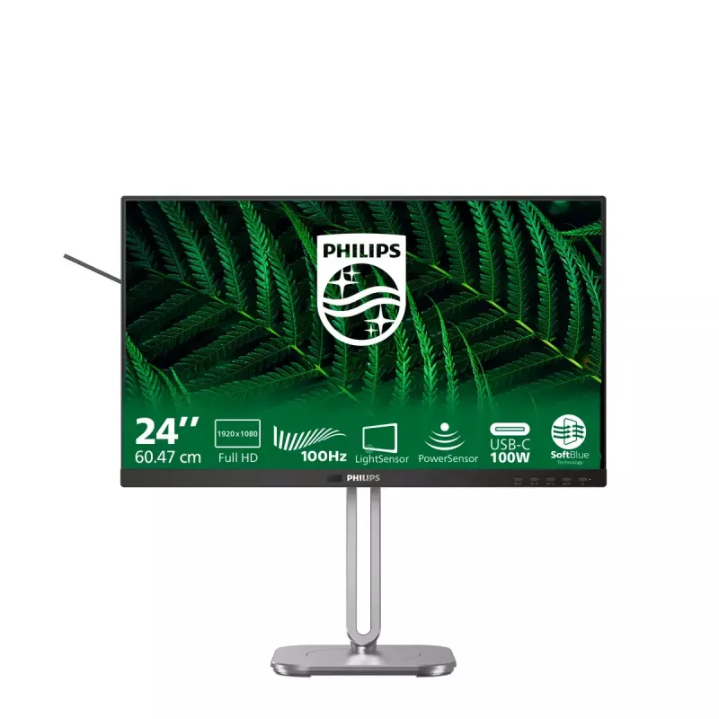 Philips 5000 serijos 24B2G5301/00 kompiuterio monitorius 60,5 cm (23,8 col.) 1920 x 1080 pikselių Full HD LCD juodas