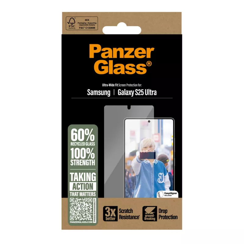 PanzerGlass ® Apsauginis stiklas Samsung Galaxy S25 Ultra | Ultra-Wide Fit