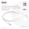 CLUB3D USB 80Gbps sertifikuotas 240W 8K240Hz Type-C® 1,2m juodas laidas