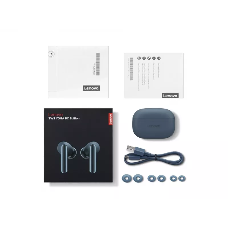 Lenovo TWS Yoga PC Edition belaidės ausinės (TWS) į ausis, skambučiai/muzika, Bluetooth, žalsvai mėlyna