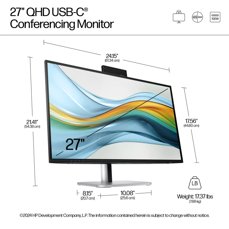 HP Series 5 Pro 27 colių QHD USB-C konferencinis monitorius - 527pm