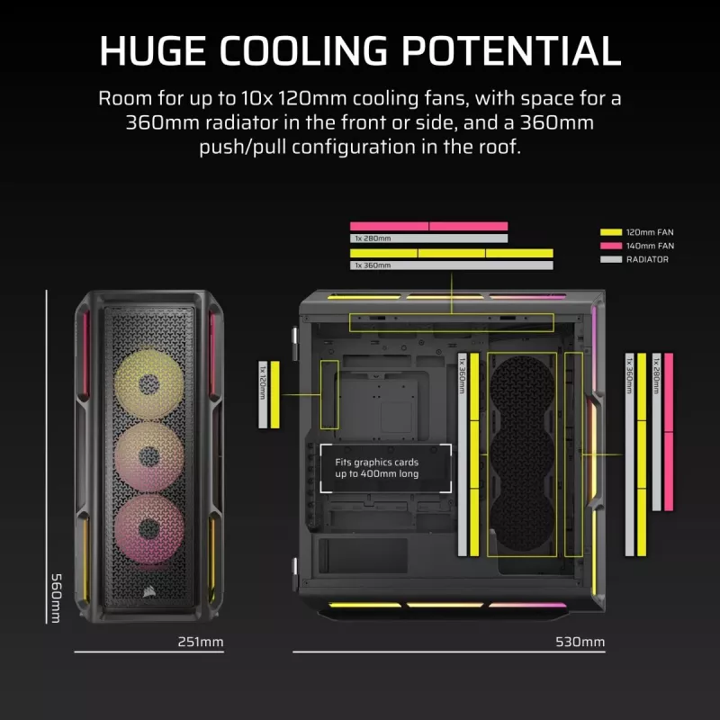 Korpusas CORSAIR iCUE LINK 5000T LX RGB Mid-Tower