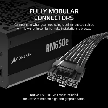 CORSAIR maitinimo blokas RMe serija RM650e pilnai modulinis mažatriukšmis ATX 650W