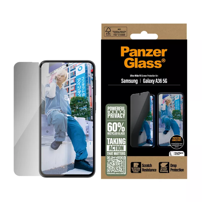 PanzerGlass® Privatumo apsauginė plėvelė Samsung Galaxy A36 5G | Ultra-Wide Fit