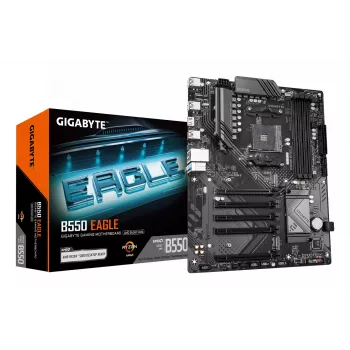 Motininė plokštė GIGABYTE B550 EAGLE – AMD Ryzen 5000 serijos, 10+3+1 VRM fazės, DDR4 iki 3200MHz, 1xPCIe 4.0 + 1xPCIe 3.0 M.2, 1GbE LAN, USB 3.2 Gen 2