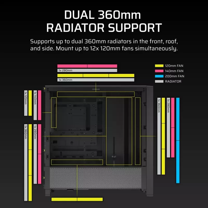 CORSAIR FRAME 4000D Juodas Midi bokštas
