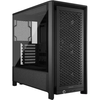PC korpusas CORSAIR FRAME 4000D RS Midi Tower — juodas, EATX, grūdintas stiklas, USB-C, 3×120 mm priekiniai ventiliatoriai