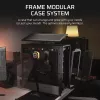 PC korpusas CORSAIR FRAME 4000D RS Midi Tower — juodas, EATX, grūdintas stiklas, USB-C, 3×120 mm priekiniai ventiliatoriai