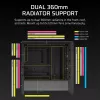 PC korpusas CORSAIR FRAME 4000D RS Midi Tower — juodas, EATX, grūdintas stiklas, USB-C, 3×120 mm priekiniai ventiliatoriai