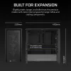 PC korpusas CORSAIR FRAME 4000D RS Midi Tower — juodas, EATX, grūdintas stiklas, USB-C, 3×120 mm priekiniai ventiliatoriai