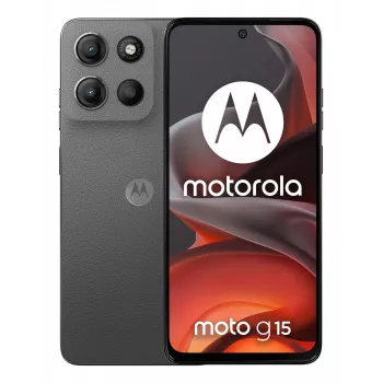 Mobilusis telefonas Motorola moto g15 17,1 cm (6,72 col.) Dual SIM Android 15 4G USB Type-C 4 GB 128 GB 5200 mAh Pilka